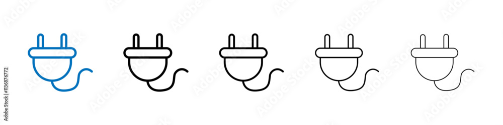 Poster Electrical plug icon Outline vector logo for web ui