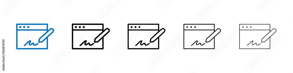 Poster Electronic signature icon Outline vector logo for web ui