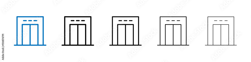 Poster Elevator icon Outline vector logo for web ui