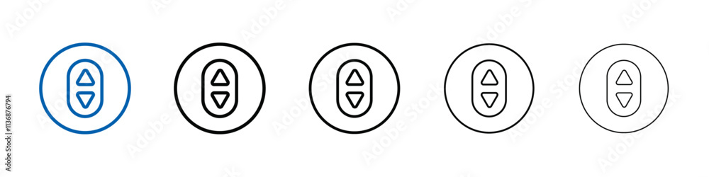 Poster Elevator, lift button icon Outline vector logo for web ui