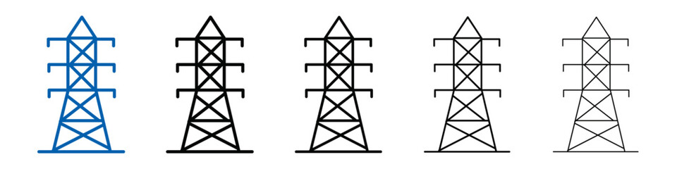 electrical energy tower icon Outline vector logo for web ui