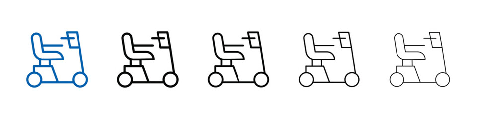 Electric wheelchair scooter icon Outline vector logo for web ui