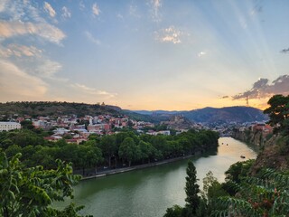 Panoramic view of Tbilisi and the Kura river, Georgia © Hanna