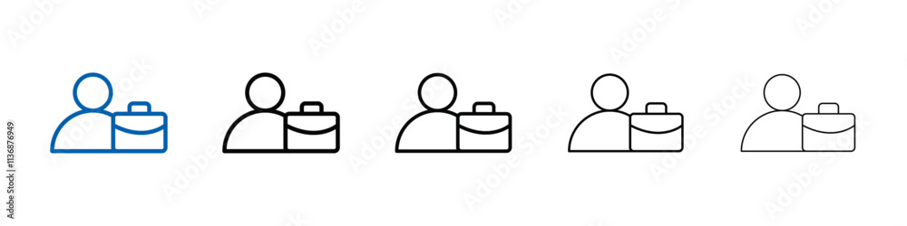 Aufkleber employee icon outline vector logo for web ui