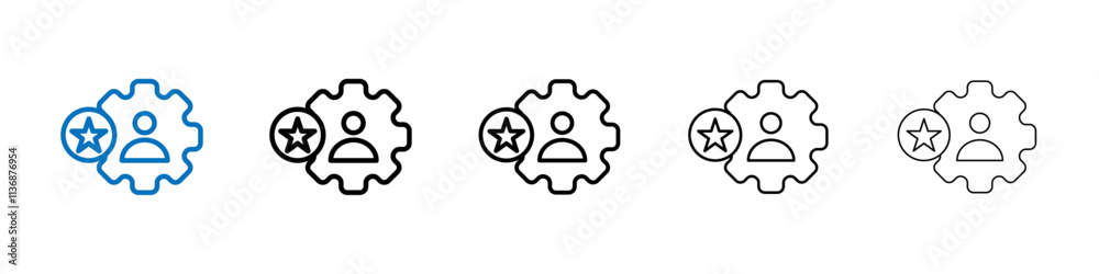 Poster employee skills icon outline vector logo for web ui