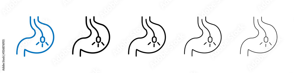 Poster Endoscopy icon Outline vector logo for web ui