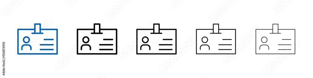 Poster employee id card icon outline vector logo for web ui