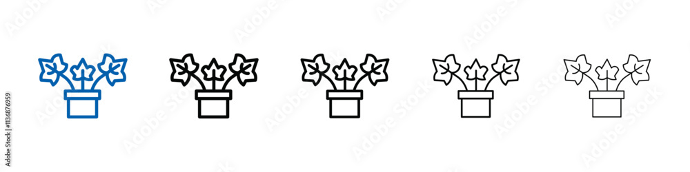 Poster english ivy icon outline vector logo for web ui