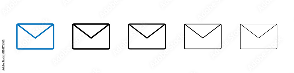 Poster envelope icon outline vector logo for web ui