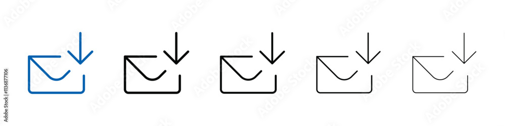 Poster envelope mail drop icon outline vector logo for web ui