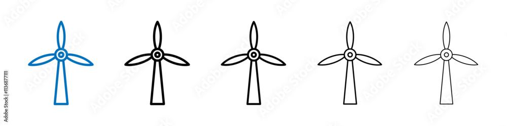 Poster eolic energy icon outline vector logo for web ui