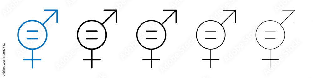 Poster equality icon outline vector logo for web ui