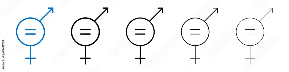 Poster equality icon outline vector logo for web ui