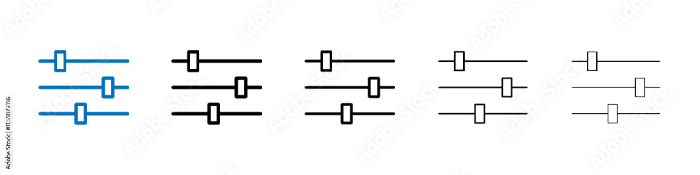 Poster Equalizer icon Outline vector logo for web ui