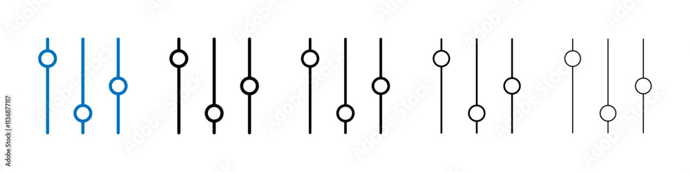 Poster Equalizer icon Outline vector logo for web ui