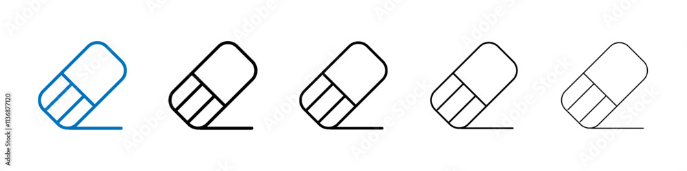 Poster Eraser icon Outline vector logo for web ui