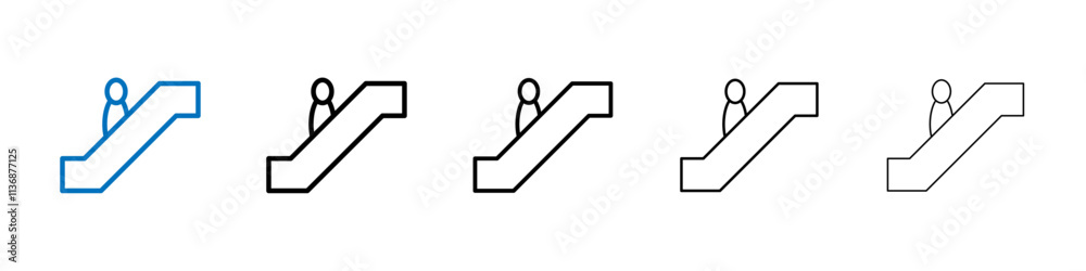 Poster Escalator icon Outline vector logo for web ui