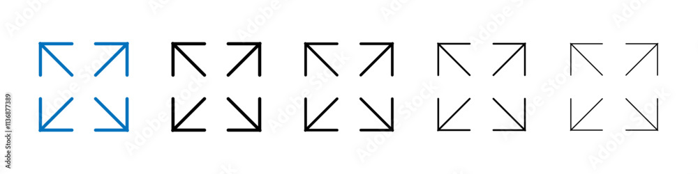 Poster Expand icon Outline vector logo for web ui