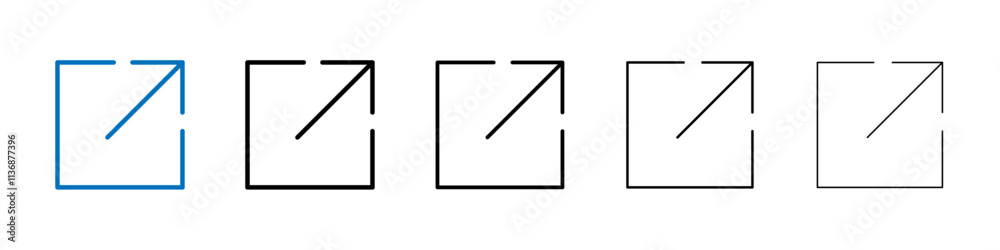 Aufkleber External link icon Outline vector logo for web ui