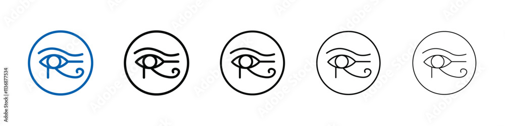 Poster eye of horus egypt deity icon outline vector logo for web ui