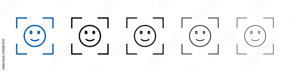 Poster face detection icon Outline vector logo for web ui