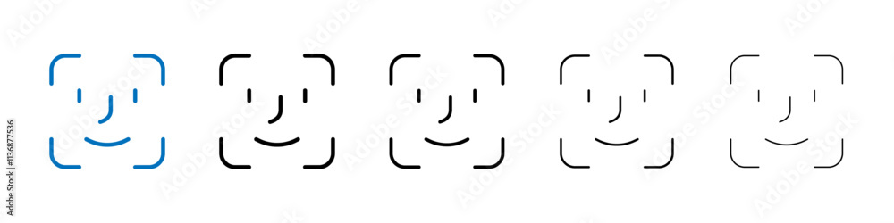 Poster Face id icon Outline vector logo for web ui