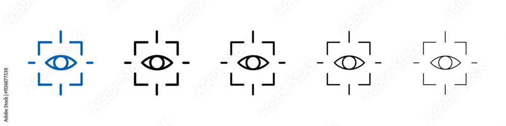Aufkleber eye scanner icon outline vector logo for web ui