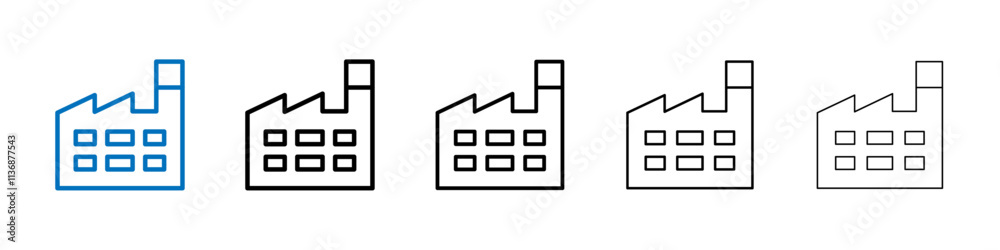 Poster factory icon outline vector logo for web ui