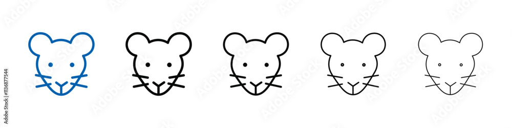 Poster Face of mouse icon Outline vector logo for web ui