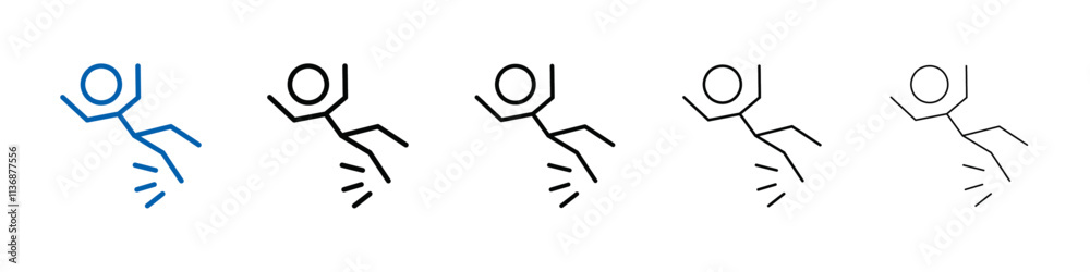 Poster fall accident icon outline vector logo for web ui
