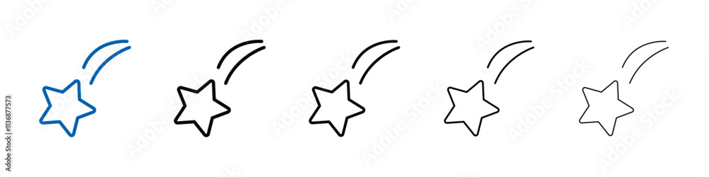Aufkleber falling star icon outline vector logo for web ui