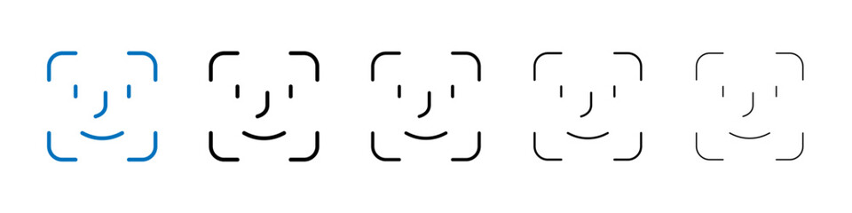 Face id icon Outline vector logo for web ui
