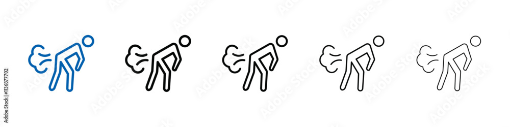 Poster Farting icon Outline vector logo for web ui