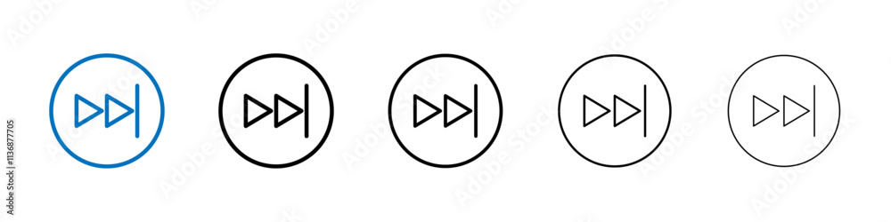 Poster Fast forward icon Outline vector logo for web ui