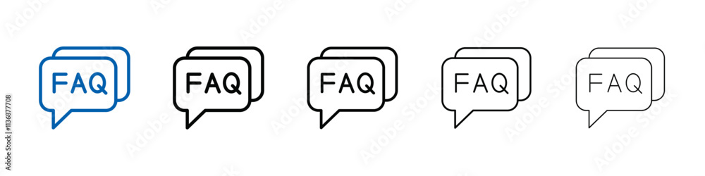 Aufkleber faq icon outline vector logo for web ui