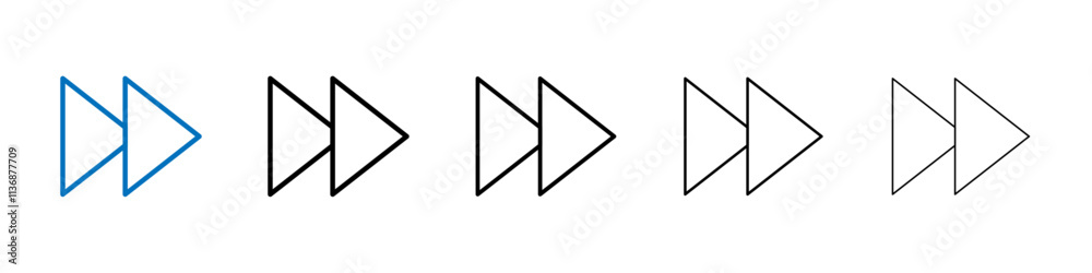 Poster Fast forward icon Outline vector logo for web ui