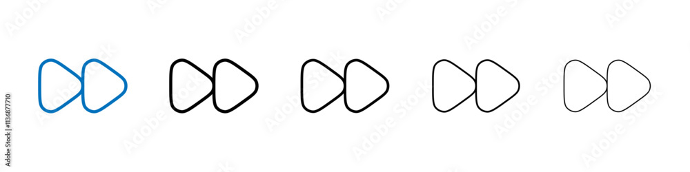 Aufkleber Fast forward icon Outline vector logo for web ui