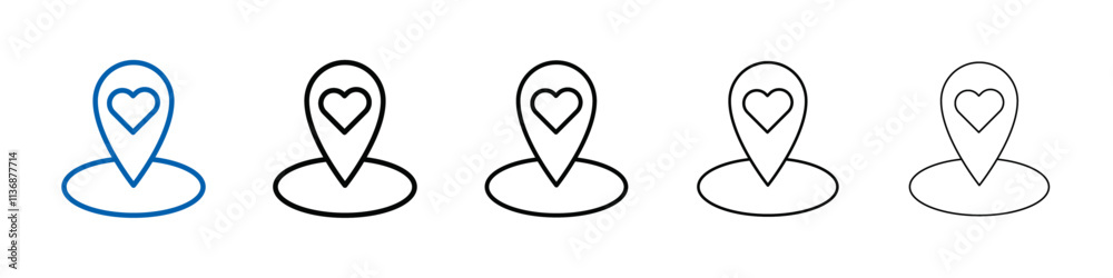 Poster favorite place icon outline vector logo for web ui
