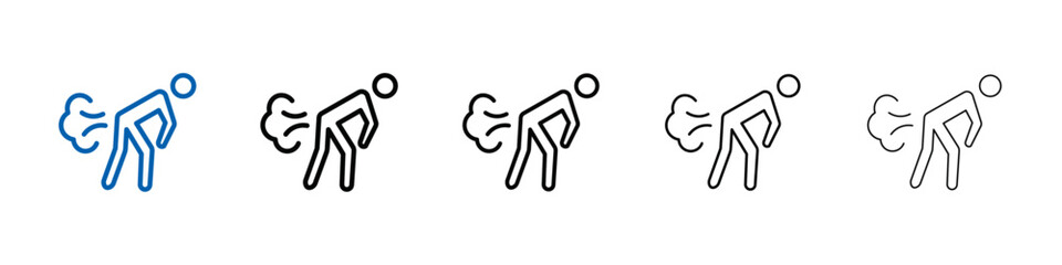 Farting icon Outline vector logo for web ui