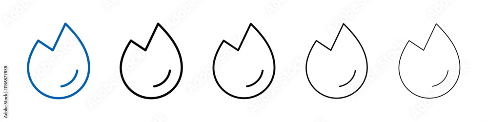 Poster Fire flame icon Outline vector logo for web ui
