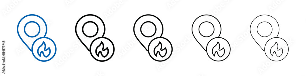 Poster fire location icon outline vector logo for web ui