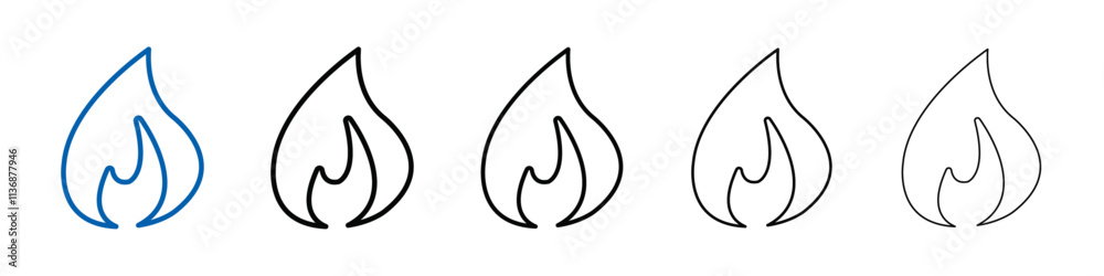 Aufkleber fire icon outline vector logo for web ui