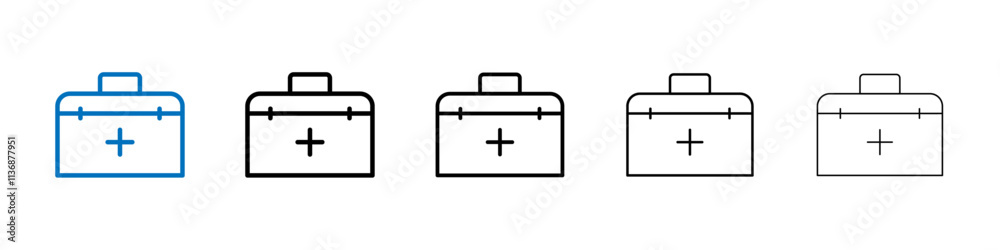 Poster first aid box icon outline vector logo for web ui
