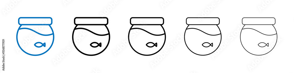Poster fish bowl icon outline vector logo for web ui