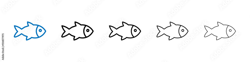 Poster fish icon Outline vector logo for web ui