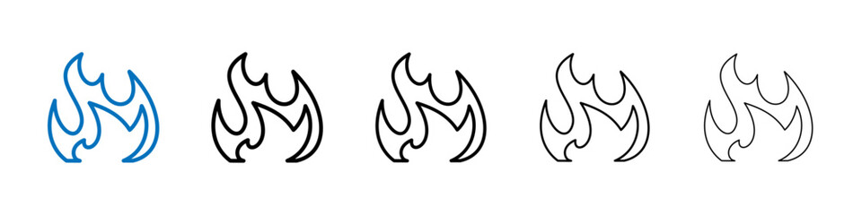 Fire icon Outline vector logo for web ui
