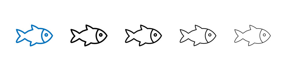 fish icon Outline vector logo for web ui