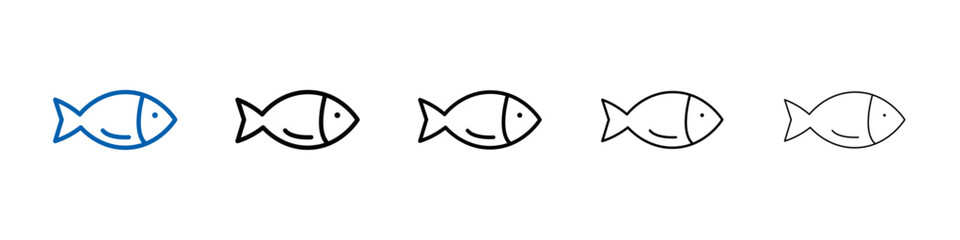 Fish icon Outline vector logo for web ui