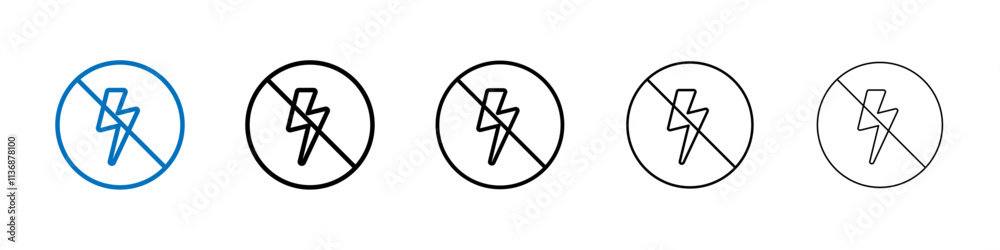 Poster flash off icon outline vector logo for web ui
