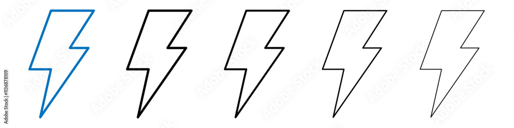 Aufkleber Flash icon Outline vector logo for web ui